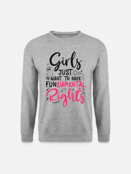 Feminist Girls Just Wanna Have - Unisex Pullover - Weißgrau meliert