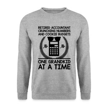Grand-mère à la retraite Pensioner Comptable Banque - Sweat-shirt Unisexe - gris chiné - Devant - Alina (178cm) & Michal (187cm)
