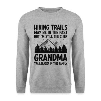 Randonnée Grand-mère retraitée Retraitée Pension Hiker Tre - Sweat-shirt Unisexe - gris chiné - Devant - Alina (178cm) & Michal (187cm)
