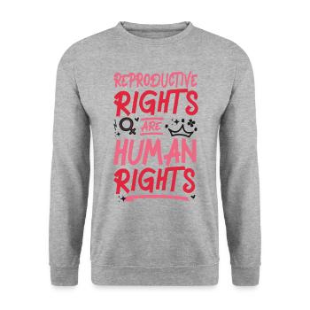 Feminist Reproductive Rights Are - Unisex Sweatshirt - salt & pepper - Front - Alina (178cm) & Michal (187cm)