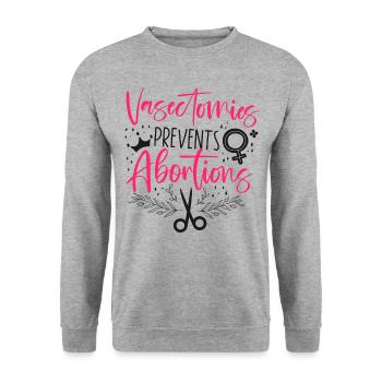 Feminist Vasectomies Prevents - Unisex Sweatshirt - salt & pepper - Front - Alina (178cm) & Michal (187cm)