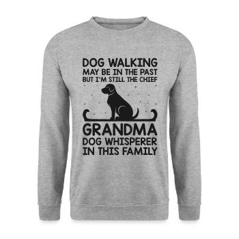 Hundeliebhaber Rentner Oma Rentner Hundebesitzer Hund Hund - Unisex Pullover - Weißgrau meliert - Vorne - Alina (178cm) & Michal (187cm)