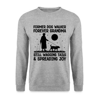 Hundeliebhaber Rentner Oma Rentner Hundebesitzer Hund Hund - Unisex Pullover - Weißgrau meliert - Vorne - Alina (178cm) & Michal (187cm)