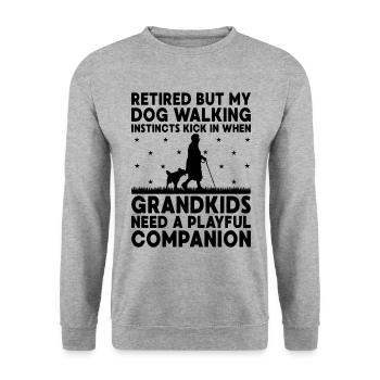 Hundeliebhaber Rentner Oma Rentner Hundebesitzer Hund Hund - Unisex Pullover - Weißgrau meliert - Vorne - Alina (178cm) & Michal (187cm)