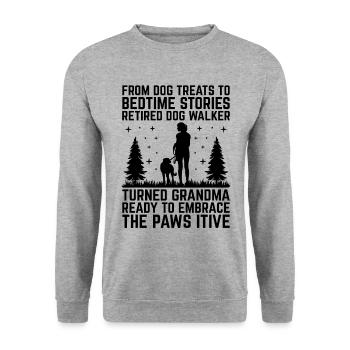 Hundeliebhaber Rentner Oma Rentner Hundebesitzer Hund Hund - Unisex Pullover - Weißgrau meliert - Vorne - Alina (178cm) & Michal (187cm)