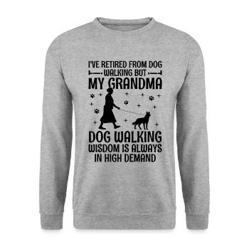 Hundeliebhaber Rentner Oma Rentner Hundebesitzer Hund Hund - Unisex Pullover - Weißgrau meliert - Vorne - Alina (178cm) & Michal (187cm)