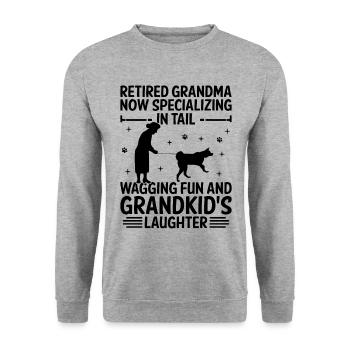 Hundeliebhaber Rentner Oma Rentner Hundebesitzer Hund Hund - Unisex Pullover - Weißgrau meliert - Vorne - Alina (178cm) & Michal (187cm)