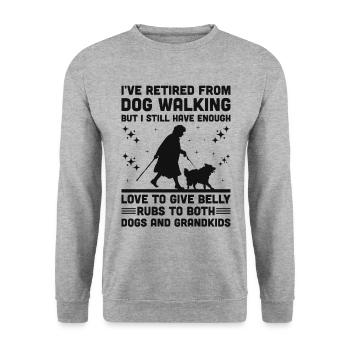 Hundeliebhaber Rentner Oma Rentner Hundebesitzer Hund Hund - Unisex Pullover - Weißgrau meliert - Vorne - Alina (178cm) & Michal (187cm)