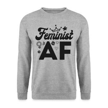 Féministe Féministe Af - Sweat-shirt Unisexe - gris chiné - Devant - Alina (178cm) & Michal (187cm)