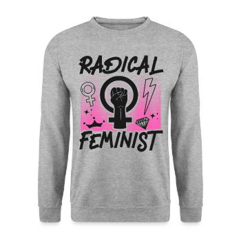 Feminist Radical Feminist - Unisex Sweatshirt - salt & pepper - Front - Alina (178cm) & Michal (187cm)