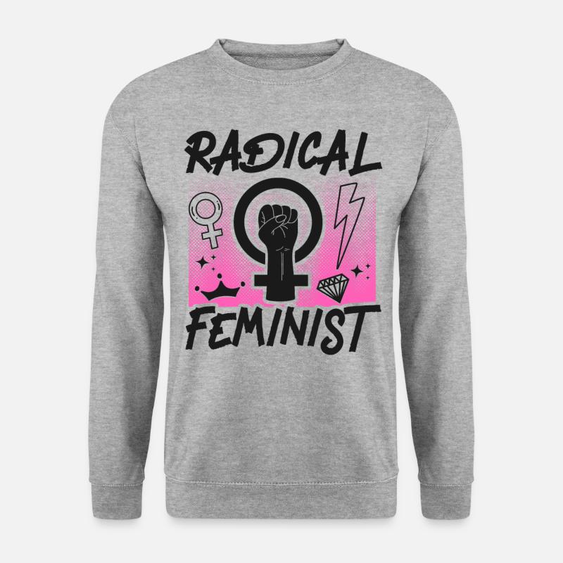 Feminist Radical Feminist - Unisex Pullover - Weißgrau meliert