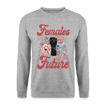 Femmes féministes du futur - Sweat-shirt Unisexe - gris chiné - Devant - Alina (178cm) & Michal (187cm)