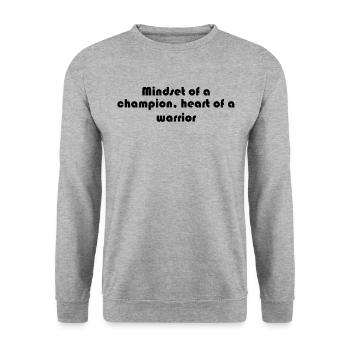 Fitness - Mentalité d’un champion, cœur d’un - Sweat-shirt Unisexe - gris chiné - Devant - Alina (178cm) & Michal (187cm)