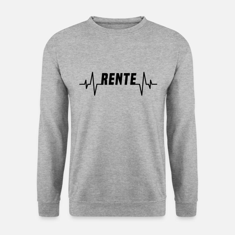 Rente Herzschlag - Unisex Pullover - Weißgrau meliert