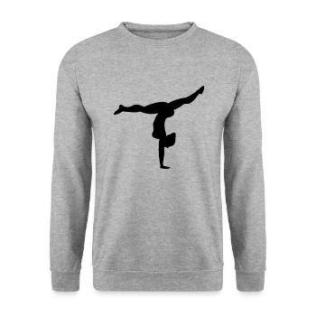 Gymnastique - Sweat-shirt Unisexe - gris chiné - Devant - Alina (178cm) & Michal (187cm)