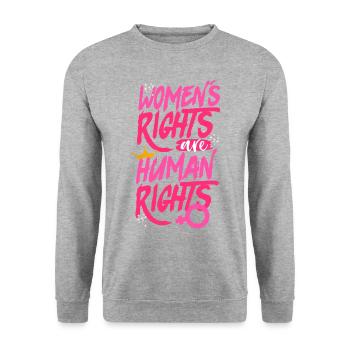 Les droits féministes des femmes sont humains - Sweat-shirt Unisexe - gris chiné - Devant - Alina (178cm) & Michal (187cm)