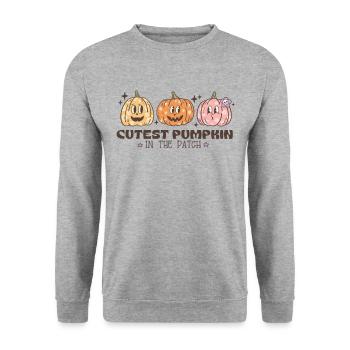 Joli costume de citrouille pour enfants au look rétro - Sweat-shirt Unisexe - gris chiné - Devant - Alina (178cm) & Michal (187cm)