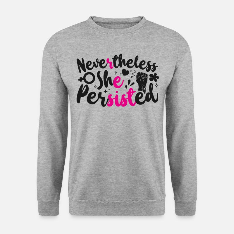 Feminist Nevertheless She - Unisex Pullover - Weißgrau meliert