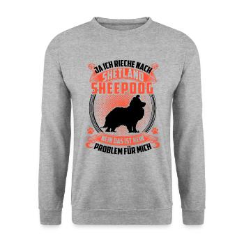 I smell like Shetland Sheepdog Sheltie - Unisex Sweatshirt - salt & pepper - Front - Alina (178cm) & Michal (187cm)
