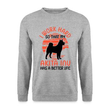 Work for Akita Inu Shiba Inu - Unisex Sweatshirt - salt & pepper - Front - Alina (178cm) & Michal (187cm)
