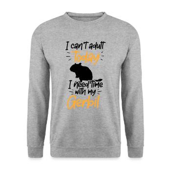 Besoin de temps avec gerbille rongeur Gerbille - Sweat-shirt Unisexe - gris chiné - Devant - Alina (178cm) & Michal (187cm)