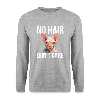 sphynx cat - Unisex Pullover - Weißgrau meliert - Vorne - Alina (178cm) & Michal (187cm)