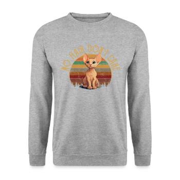 sphynx cat - Unisex Pullover - Weißgrau meliert - Vorne - Alina (178cm) & Michal (187cm)