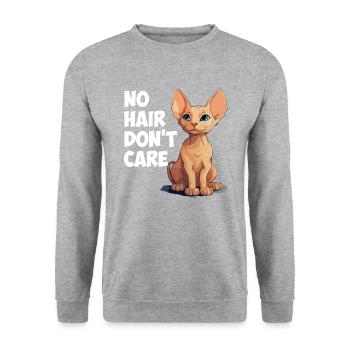 sphynx cat - Unisex Pullover - Weißgrau meliert - Vorne - Alina (178cm) & Michal (187cm)