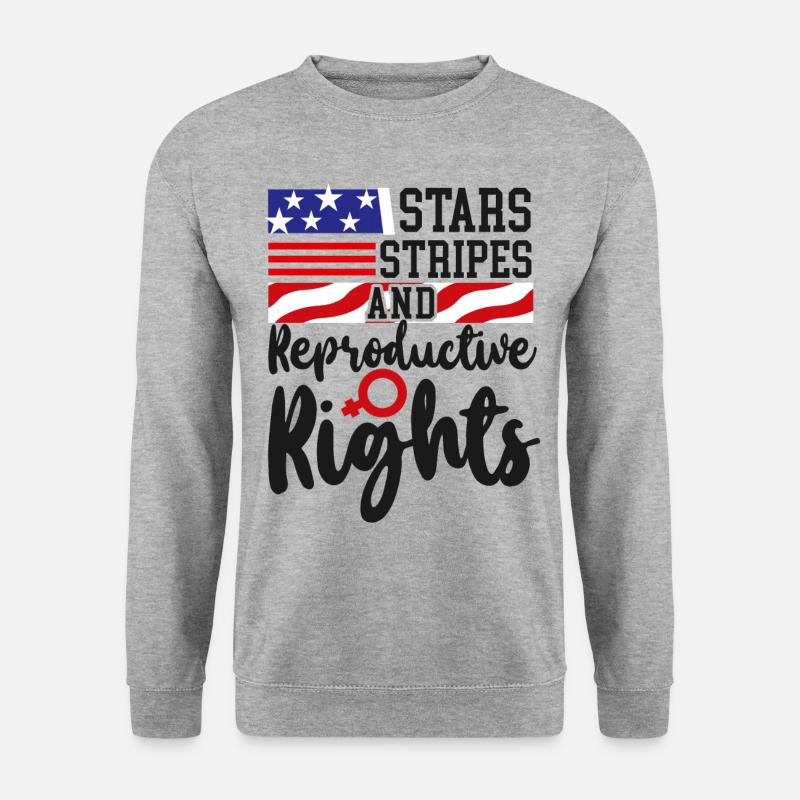 Feminist Stars Stripes & - Unisex Pullover - Weißgrau meliert
