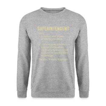 superintendent definition - Unisex Pullover - Weißgrau meliert - Vorne - Alina (178cm) & Michal (187cm)