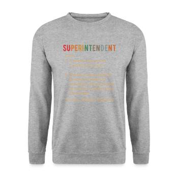 superintendent definition - Unisex Pullover - Weißgrau meliert - Vorne - Alina (178cm) & Michal (187cm)