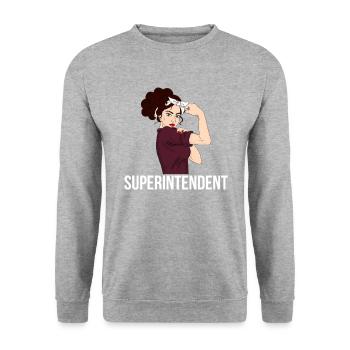 superintendent definition - Unisex Pullover - Weißgrau meliert - Vorne - Alina (178cm) & Michal (187cm)