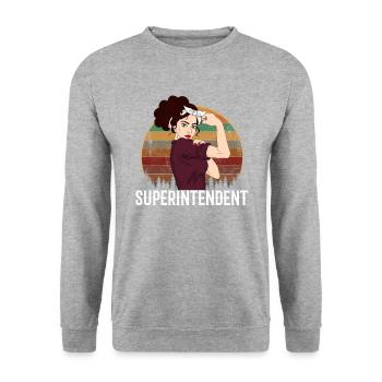 superintendent definition - Unisex Pullover - Weißgrau meliert - Vorne - Alina (178cm) & Michal (187cm)