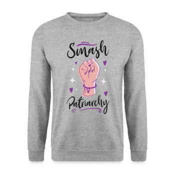 Le patriarcat féministe - Sweat-shirt Unisexe - gris chiné - Devant - Alina (178cm) & Michal (187cm)