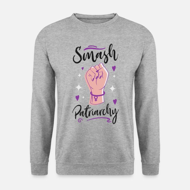 Feminist Smash Patriarchy - Unisex Pullover - Weißgrau meliert