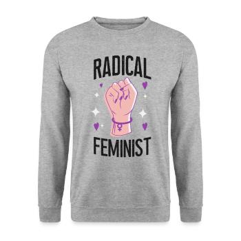 Feminist Radical Feminist - Unisex Sweatshirt - salt & pepper - Front - Alina (178cm) & Michal (187cm)