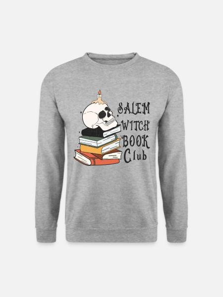 Retro-Halloween Design: Salem Witch Book Club - Unisex Pullover - Weißgrau meliert