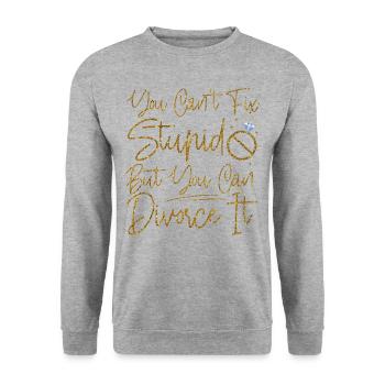 Happy Divorce Party You Can't Fix - Unisex Pullover - Weißgrau meliert - Vorne - Alina (178cm) & Michal (187cm)
