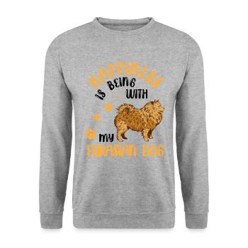 Eurasier makes me happy Eurasier - Unisex Sweatshirt - salt & pepper - Front - Alina (178cm) & Michal (187cm)