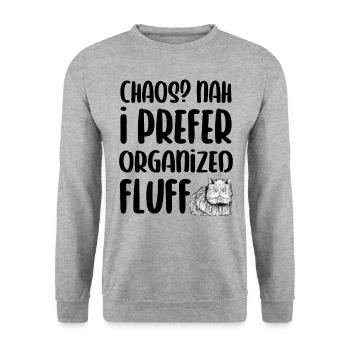 Perserkatze Katzenliebhaber Katzenbesitzer Perserlanghaar C - Unisex Pullover - Weißgrau meliert - Vorne - Alina (178cm) & Michal (187cm)