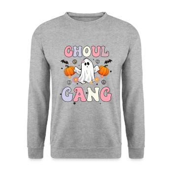 Süße Halloween Grusel-Party: Ghoul Gang ist hier - Unisex Pullover - Weißgrau meliert - Vorne - Alina (178cm) & Michal (187cm)
