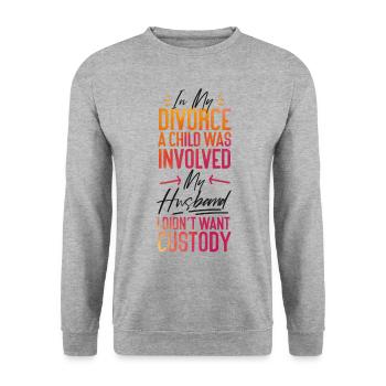 Happy Divorce Party dans mon divorce - Sweat-shirt Unisexe - gris chiné - Devant - Alina (178cm) & Michal (187cm)
