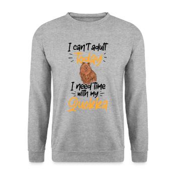 Need time with Quokka marsupial Australia - Unisex Sweatshirt - salt & pepper - Front - Alina (178cm) & Michal (187cm)