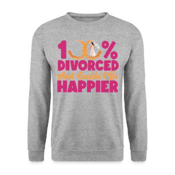 Happy Divorce Party 100% Divorced - Unisex Sweatshirt - salt & pepper - Front - Alina (178cm) & Michal (187cm)