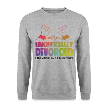 Happy Divorce Party officieusement - Sweat-shirt Unisexe - gris chiné - Devant - Alina (178cm) & Michal (187cm)