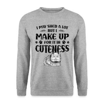 Chat persan Chat Amoureux Propriétaire de chat Persan Longhair C - Sweat-shirt Unisexe - gris chiné - Devant - Alina (178cm) & Michal (187cm)