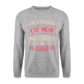 Chat persan Chat Amoureux Propriétaire de chat Persan Longhair C - Sweat-shirt Unisexe - gris chiné - Devant - Alina (178cm) & Michal (187cm)