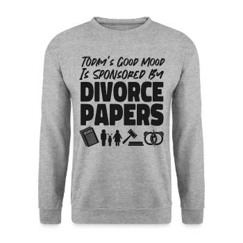 Happy Divorce Party Today's Good - Unisex Pullover - Weißgrau meliert - Vorne - Alina (178cm) & Michal (187cm)