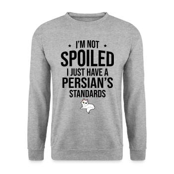 Chat persan Chat Amoureux Propriétaire de chat Persan Longhair C - Sweat-shirt Unisexe - gris chiné - Devant - Alina (178cm) & Michal (187cm)