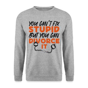 Happy Divorce Party You Can't Fix - Unisex Pullover - Weißgrau meliert - Vorne - Alina (178cm) & Michal (187cm)